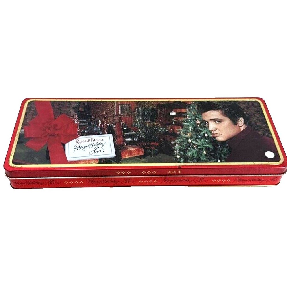 Russell Stover Elvis Presley Christmas Tin Collectible Holiday‎ Decor